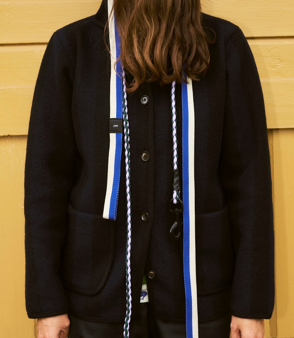 Flat hundesnor - blå/off-white
